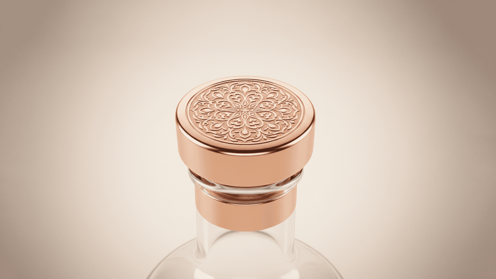 Premium copper bottle closure with ornate design